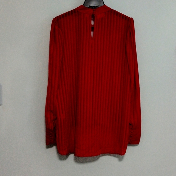 Bisou Bisou Red Sheer Blouse / Size 2X - Picture 8 of 8